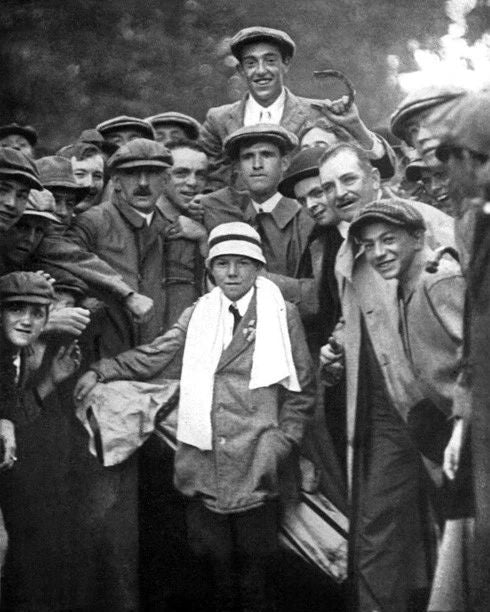 1913 Golfer Francis Ouimet With Eddie Lowery Glossy Keychain Us Amateur Print