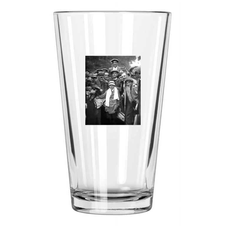 1913 Golfer Francis Ouimet With Eddie Lowery Us Amateur Pint Beer Drinking Glass