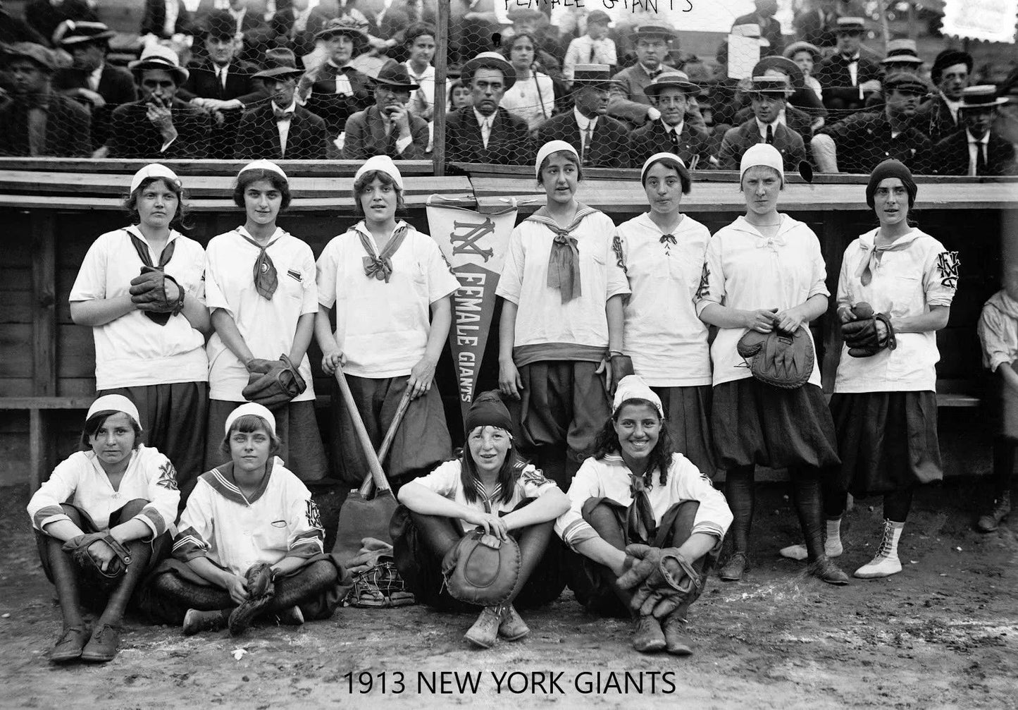 1913 New York Female Giants Team Photo Baseball Picture Ny
