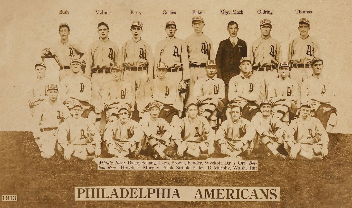 1913 Philadelphia Americans Team Photo Baseball Picture Mlb