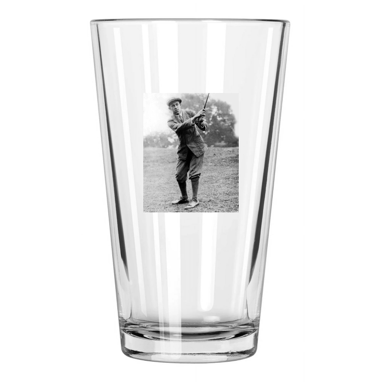 1913 Us Amateur Golfer Francis Ouimet Photo Golf Swing Pint Beer Drinking Glass