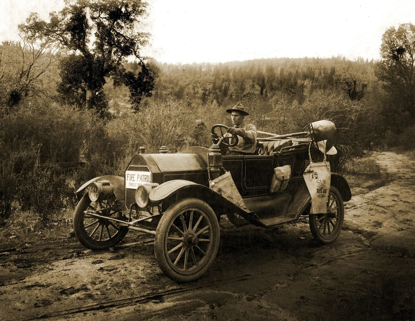 1913 Us Forest Service Fire Patrol Ranger Car Ca Old Photo Reprint