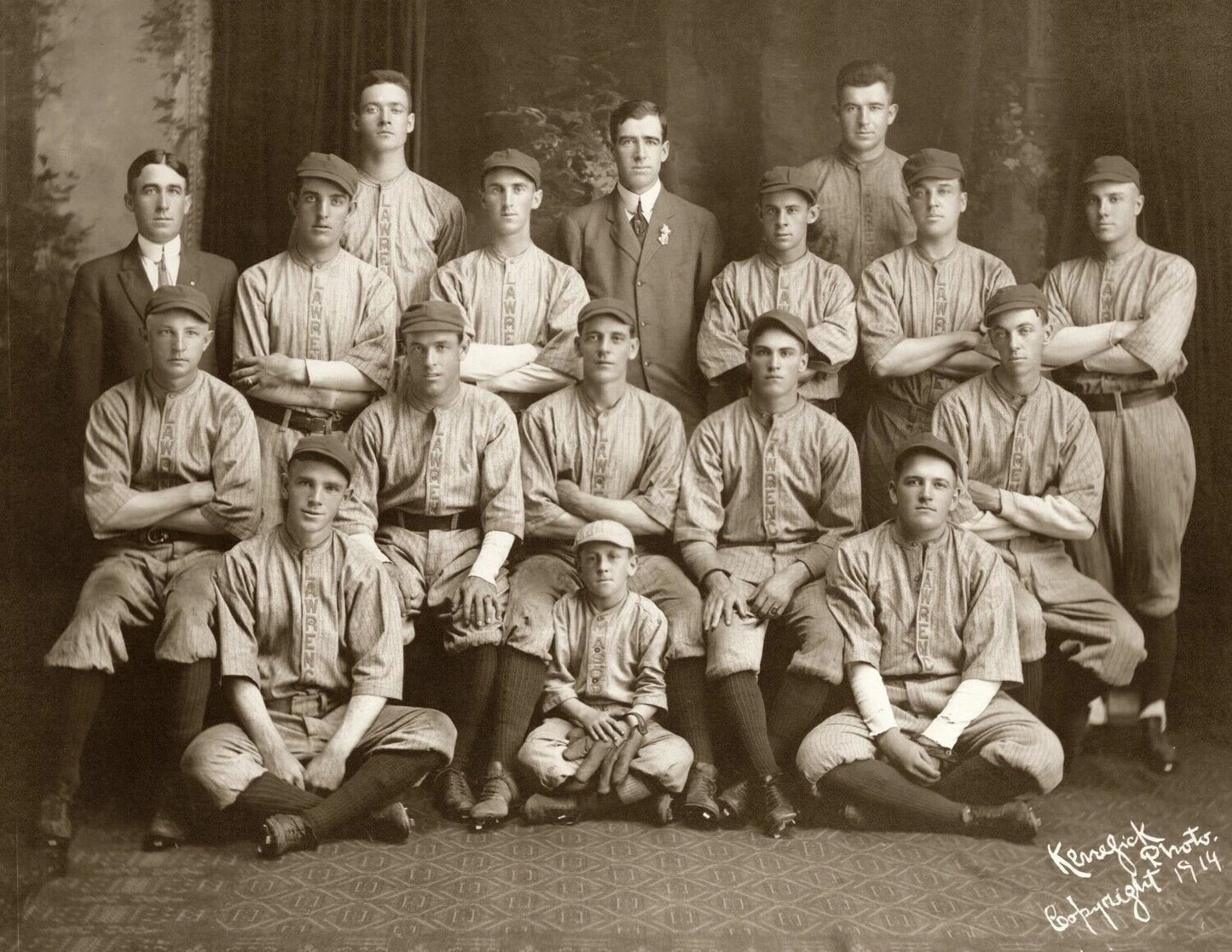 1914 Lawrence Baseball Team Ne Champions Vintage Photo Reproduction