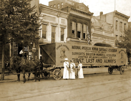 1914 Woman Suffrage Association Wagon, Dc Vintage Old Keychain Reprint
