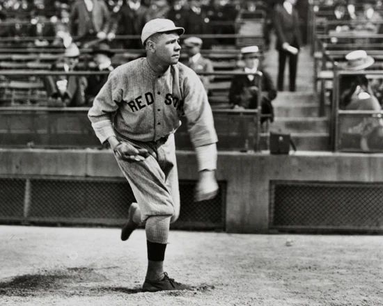 1915 Babe Ruth Glossy Keychain Boston Red Sox Pitcher Print 'Great Bambino'