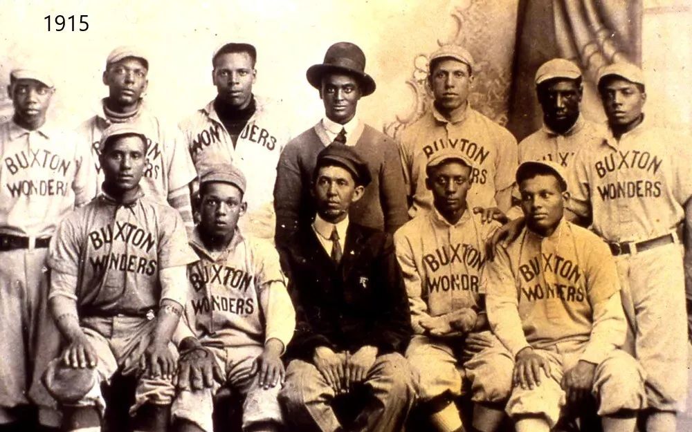 1915 Buxton Wonders Team Photo Baseball Picture Negro League Wide Border