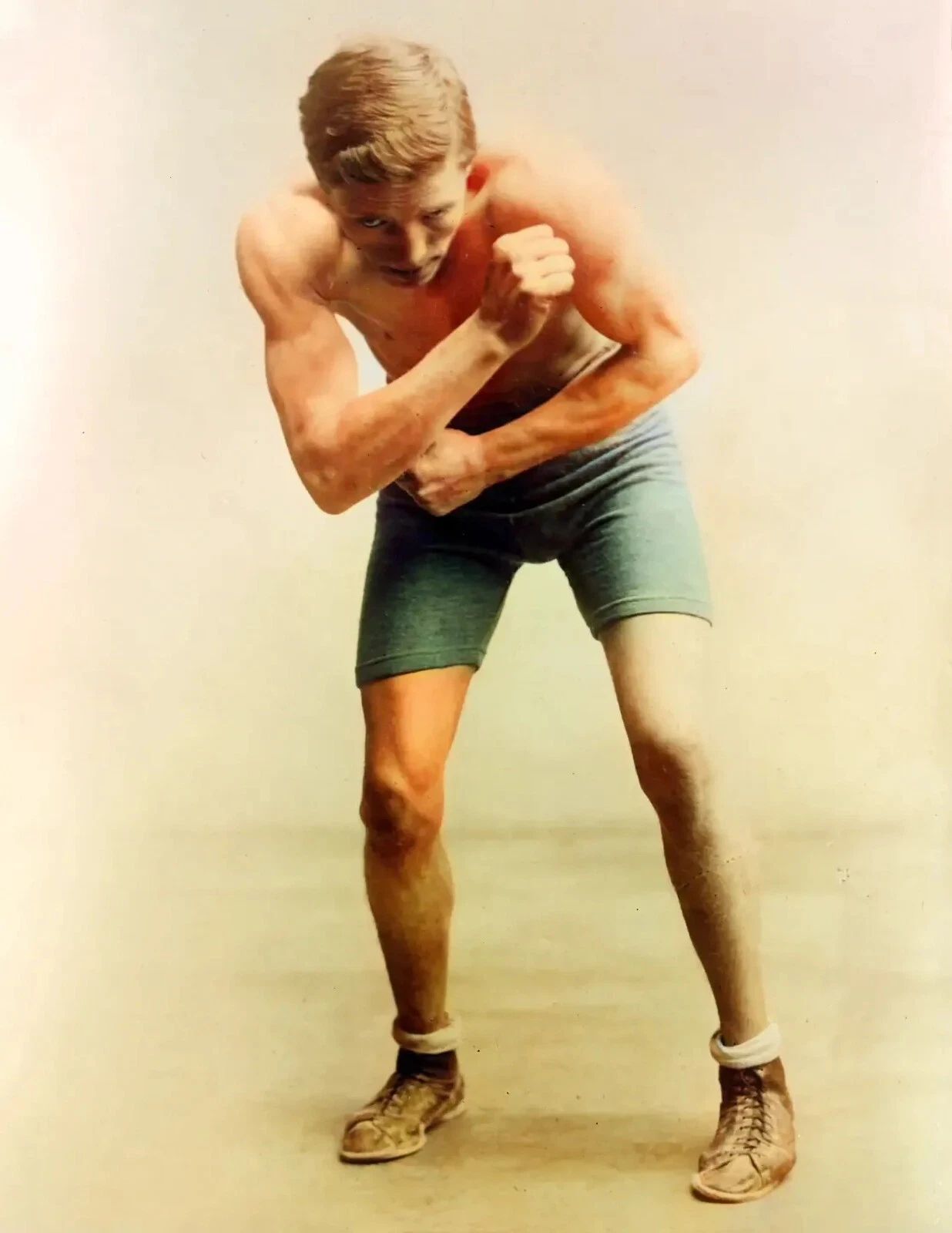 1915 Boxer Kid Lewis Fighter Mma Retro Colorized Picture Photo
