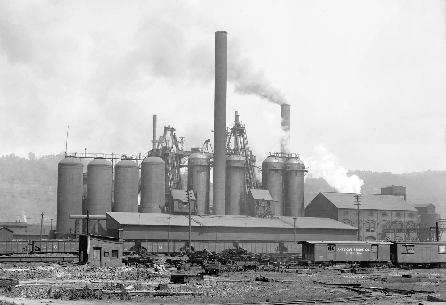 1915 Carnegie Steel Furnace Pittsburg Old Vintage 300 Piece Jigsaw Puzzle