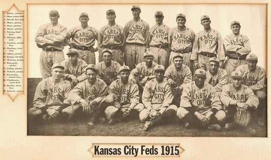 1915 Kansas City Packers Team Magnet Baseball Picture Federal League Border