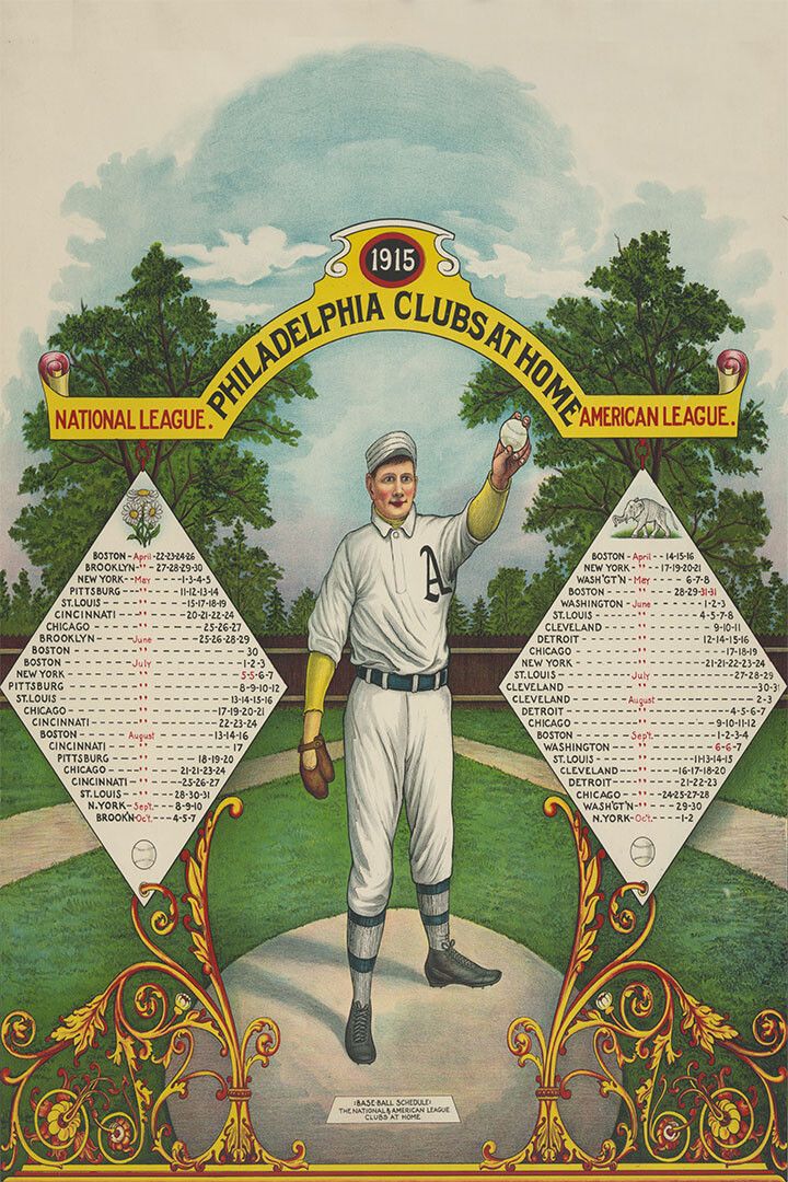1915 Philadelphia Phillies And Athletics Baseball Schedule Jigsaw Puzzle