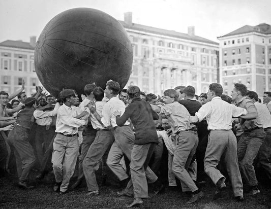 1915 Push Ball Game Columbia University New York City Old Picture Photo