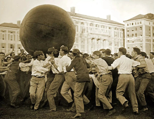 1915 Push Ball Game Columbia University New York City Retro Picture Photo