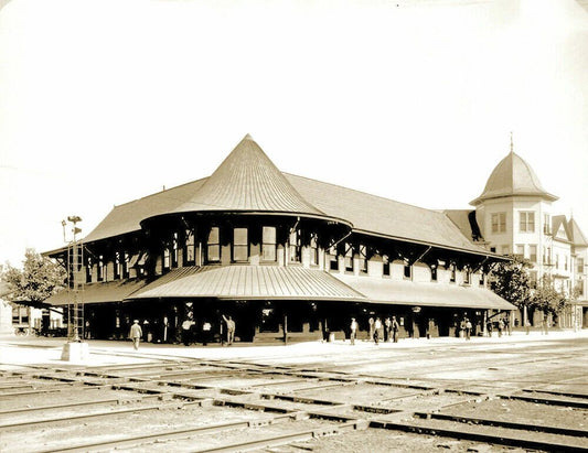 1915 Seaboard Rail Road Station Hamlet Nc Old Vintage Photo Reprint
