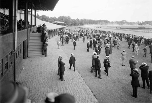 1915 Spectators At Saratoga Race Track New York Old Keychain Reprint