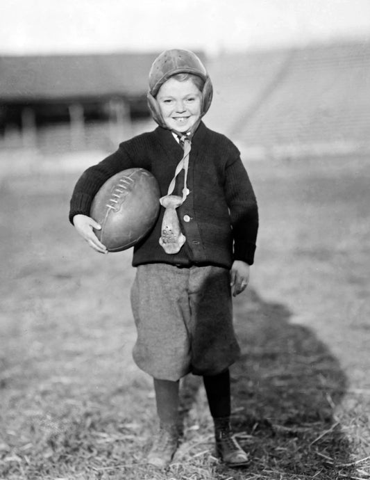 1915 Young Boy With Football Vintage Old Retro Sports Keychain Reprint