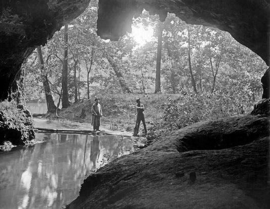 1916 Cave Along The Current River Mo Old Vintage Photo Reprint