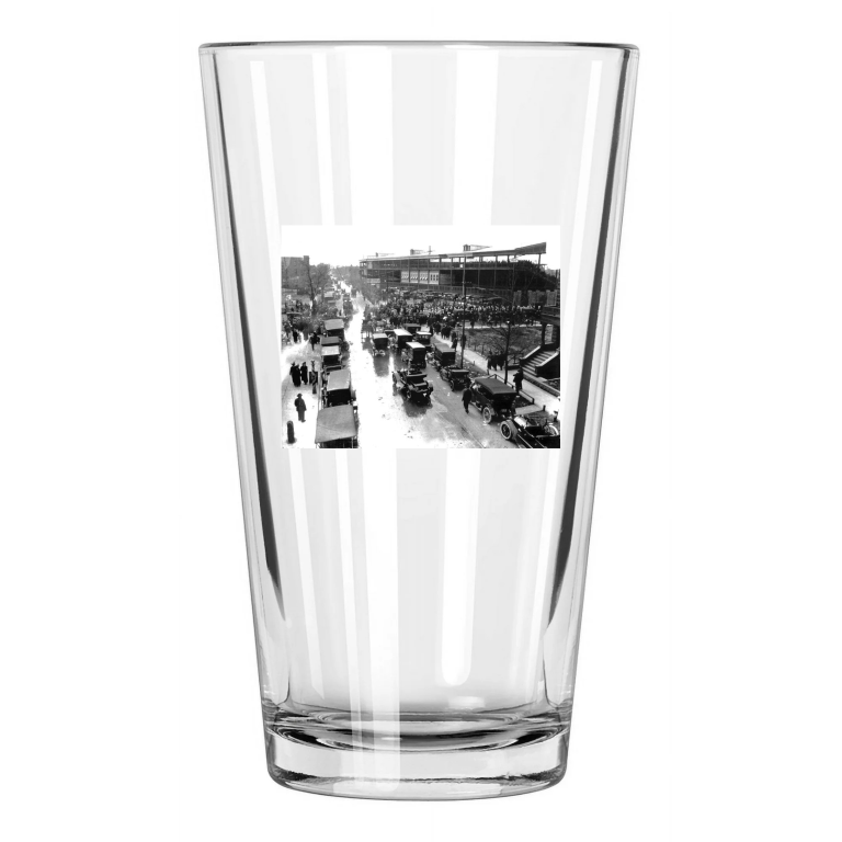 1916 Chicago Cubs Wrigley Field Photo Weeghman Park Pint Beer Drinking Glass