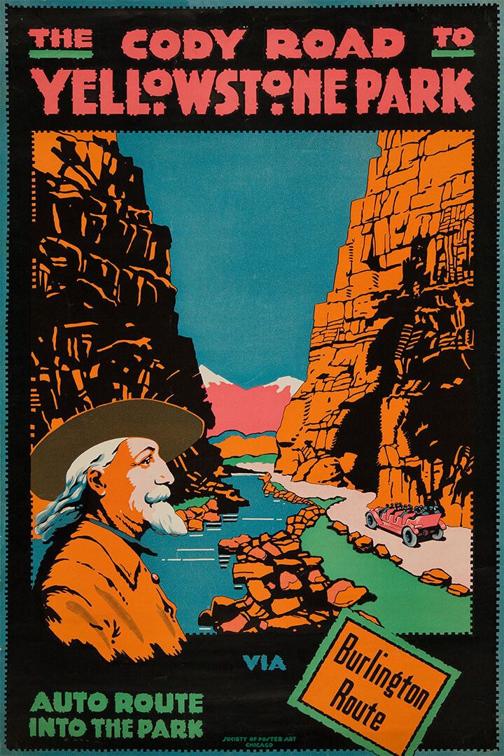 1916 Cody Road To Yellowstone Park Vintage Style Travel Keychain