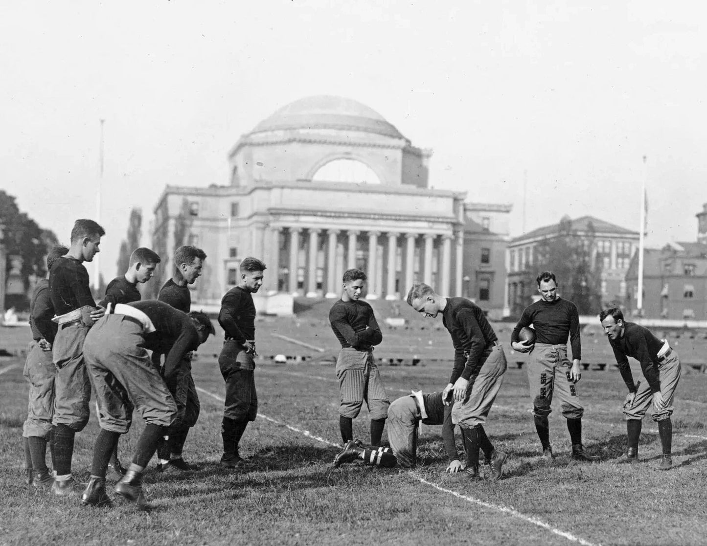 1916 Columbia University Football Practice Historic Vintage Picture Photo