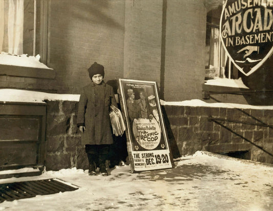 1916 Newsboy Morris Levine Burlington Vermont Old Retro Photo Reprint