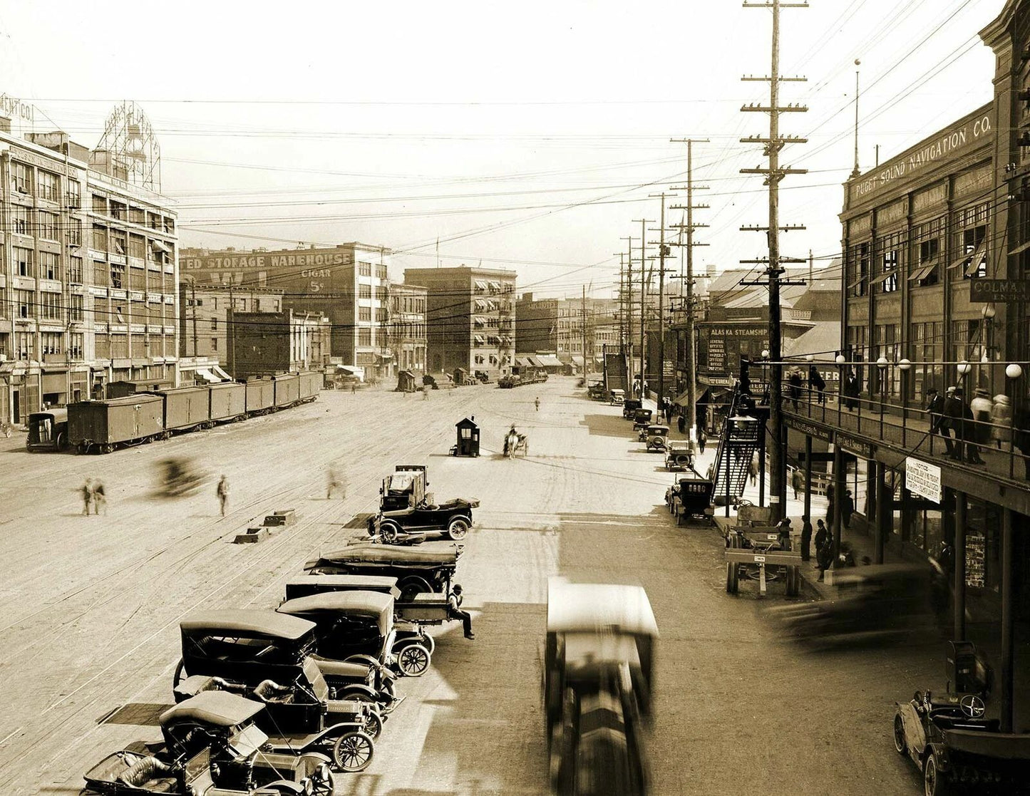 1917 Railroad Avenue Seattle Washington Vintage Old 300 Piece Jigsaw Puzzle