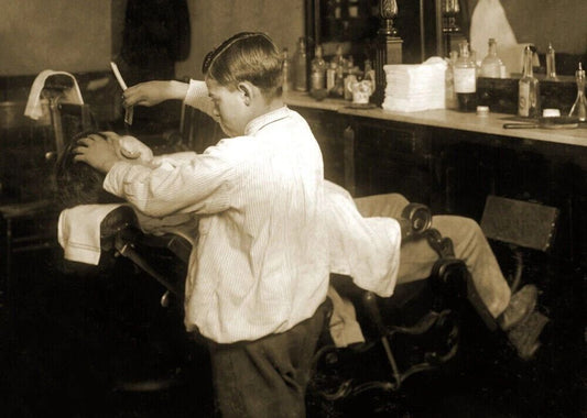 1917 Twelve Year Old Barber Boston Ma Vintage Old Keychain Picture Print