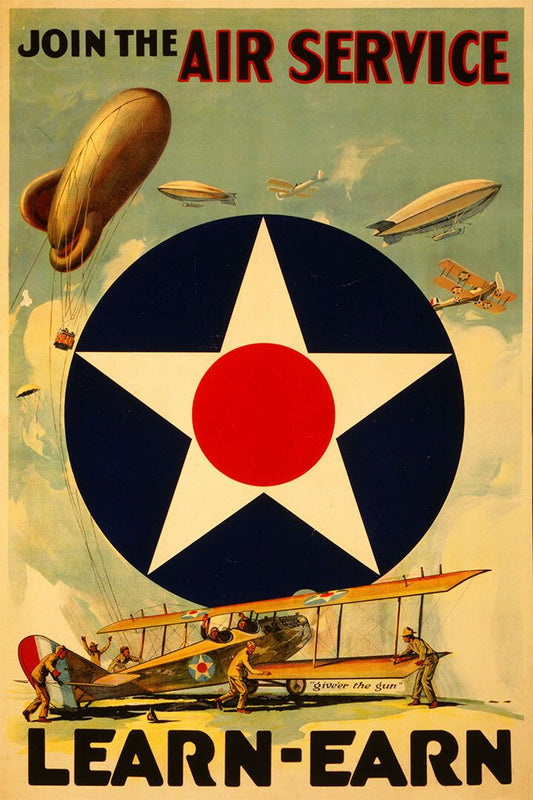 1917 Wwi Join The Air Service Learn Earn Adventure Wall Art Poster