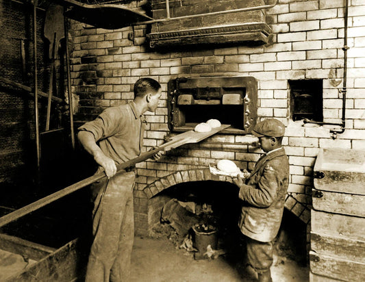 1917 Young Boys Baking Bread Cambridge Ma Old Cooking Photo Reprint