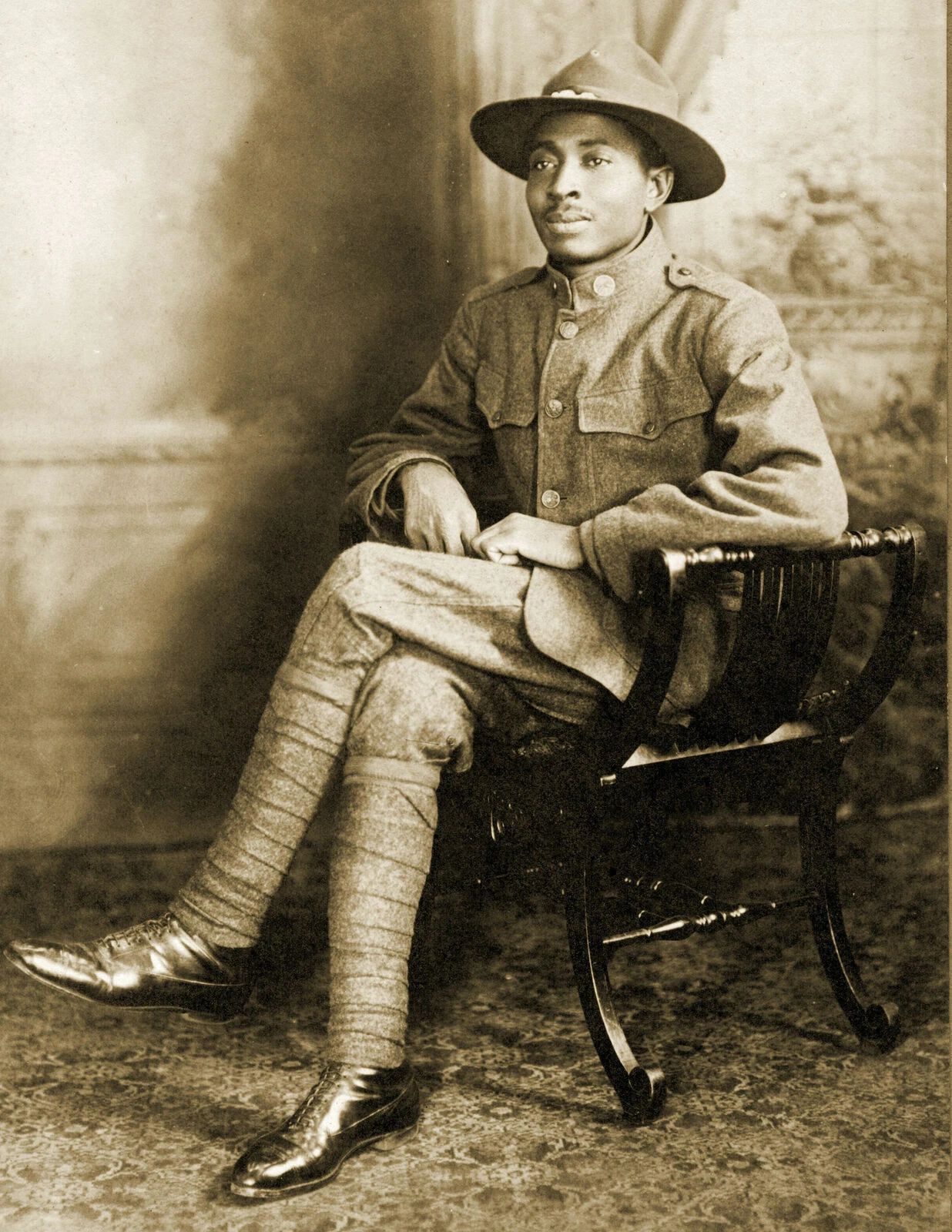 1918 African American Wwi Soldier Vintage Old World War 300 PCS Jigsaw Puzzle