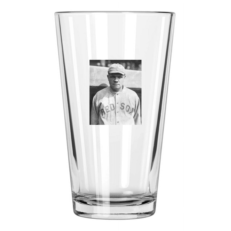 1918 Boston Red Sox Babe Ruth 'Bambino' Photo Baseball Pint Beer Drinking Glass