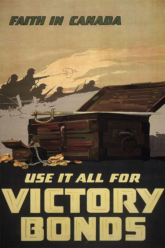 1918 Buy Canadian Victory Bonds Ww1 War Bonds Wall Art Home Poster