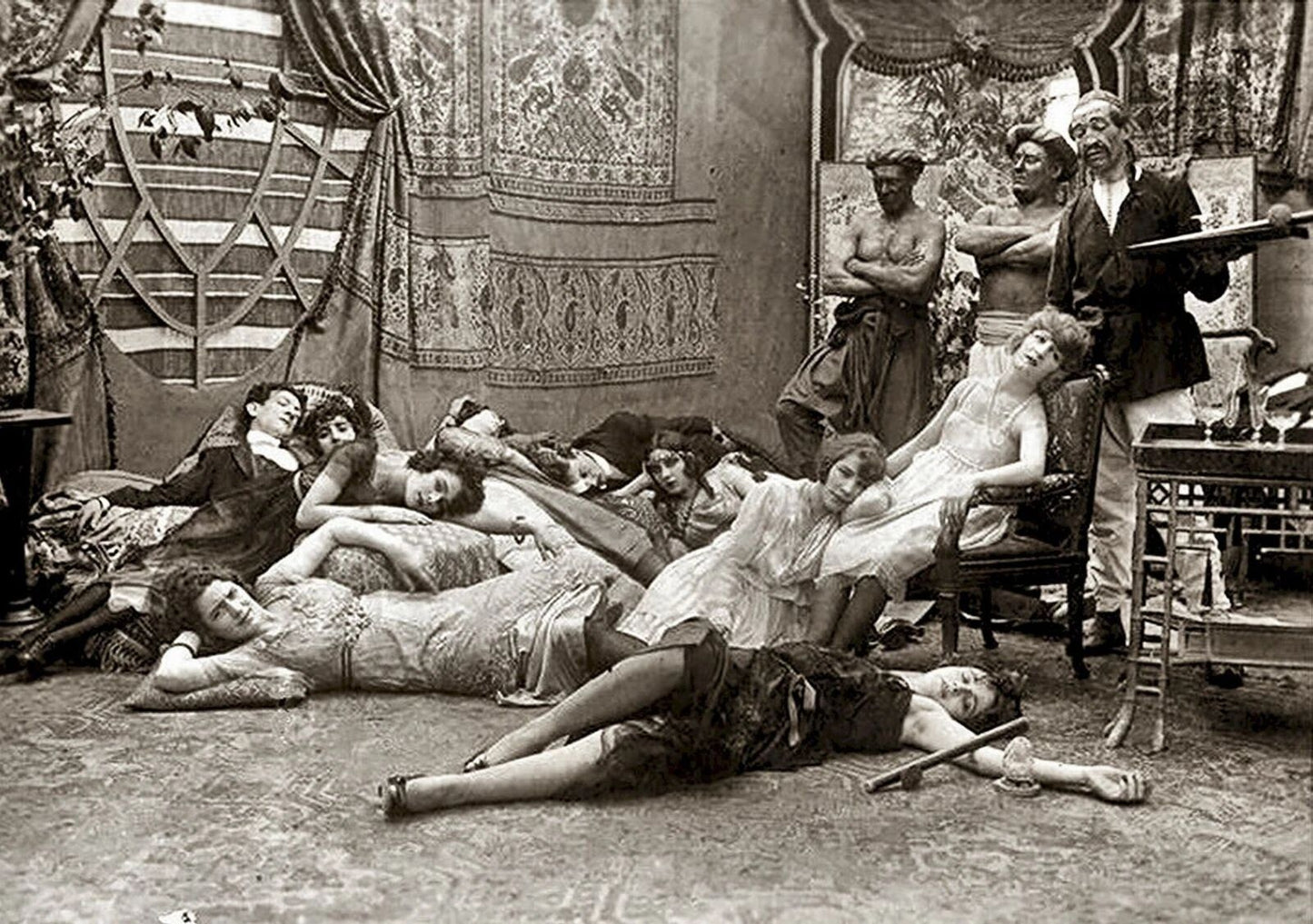 1918 French Opium Den Drug Party Classic Historic Picture Keychain