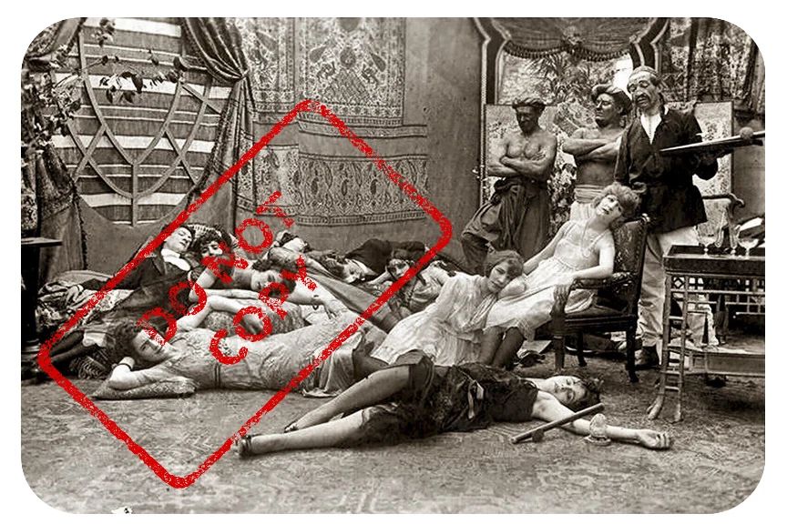 1918 French Opium Den Drug Party Classic Historic