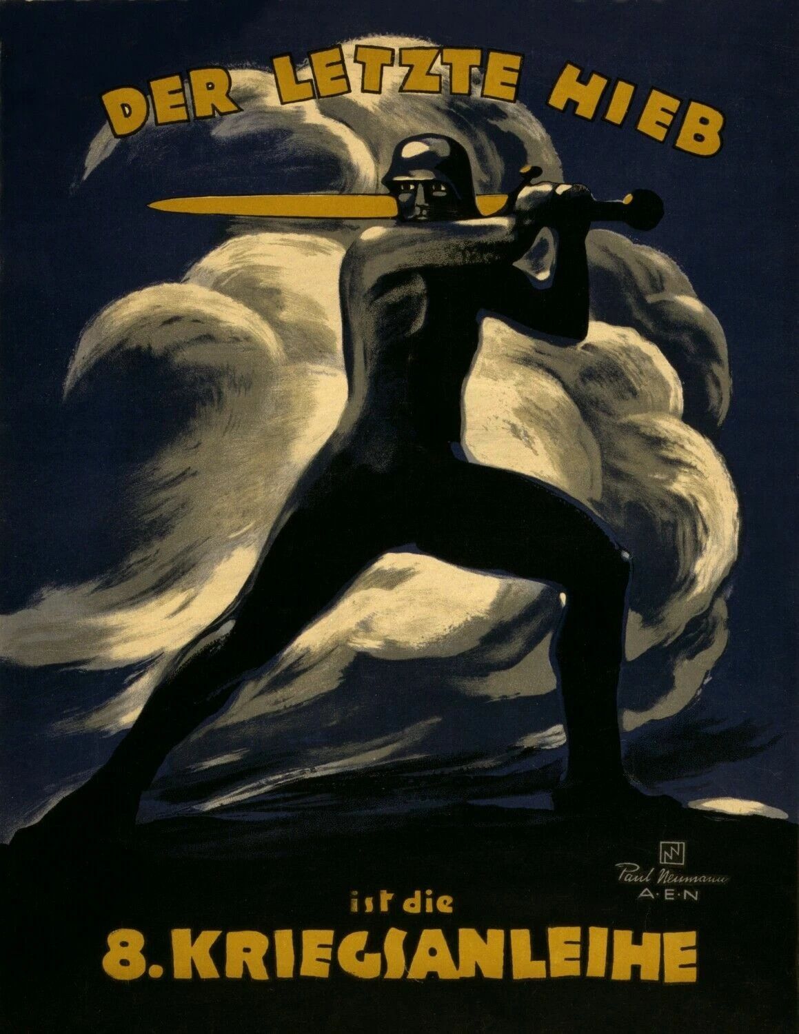 1918 German Wwi Propoganda Poster Vintage Reprint