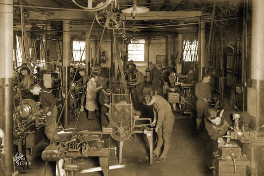 1918 Machine Shop Stevens Tech New Jersey Old Keychain Picture Reprint