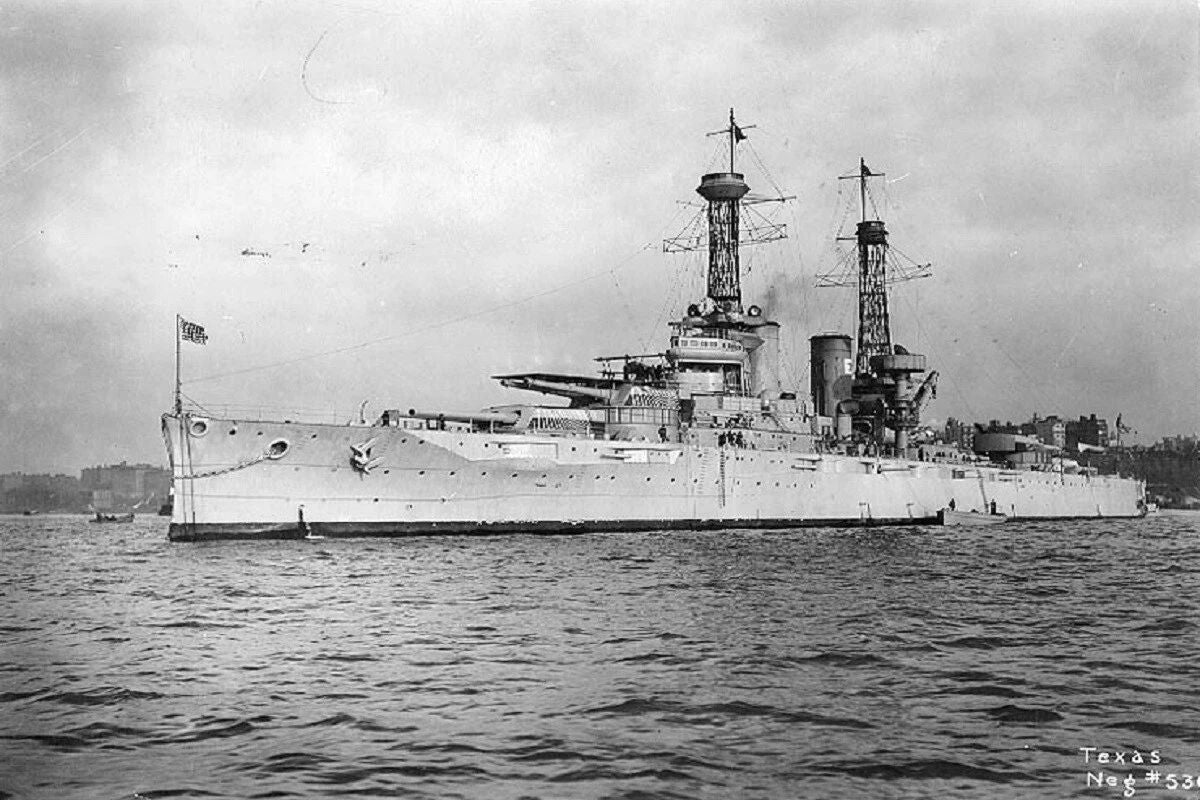 1919 Battleship Uss Texas Bb 35 New York City Historic Retro Picture Keychain