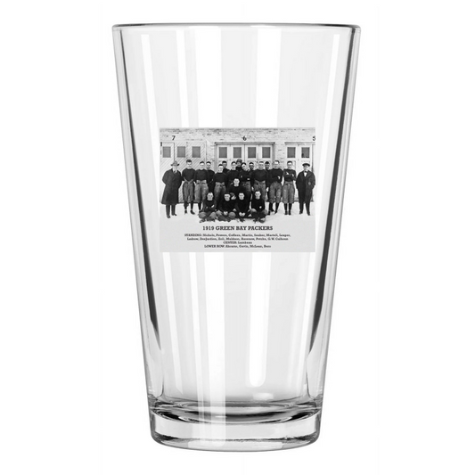 1919 Green Bay Packers Team Photo Football Roster Pint Beer Drinking Glass