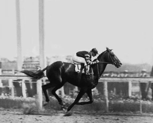1920 Champion Racehorse Man O War Glossy Photo Clarence Kummer Reprint
