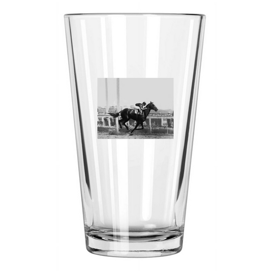 1920 Champion Racehorse Man O War Clarence Kummer Reprint Pint Beer Glass
