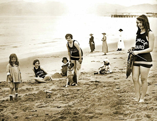 1920 Female Lifeguard Venice Beach Ca Vintage Old Photo Reprint Ocean