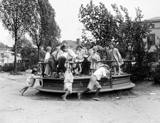 1920 Kids At Playground Vintage Old Retro Magnet Historic Reprint