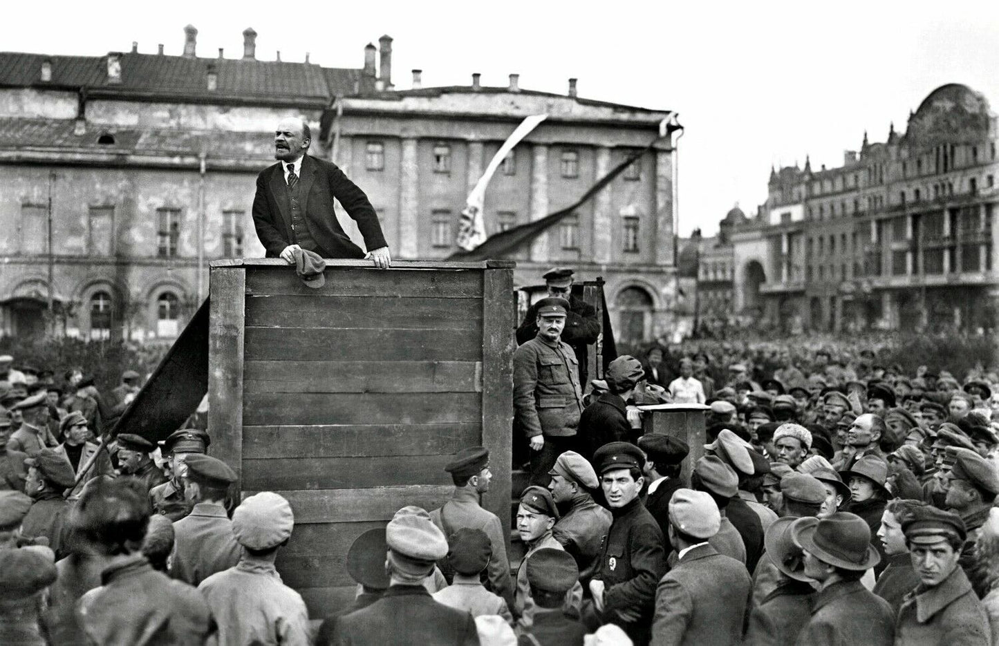 1920 Lenin Addresses Communist Russian Army Vintage Magnet Reprint