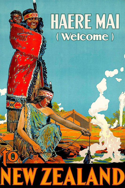 1920 Maori Welcome To New Zeland Vintage Style Travel Jigsaw Puzzle