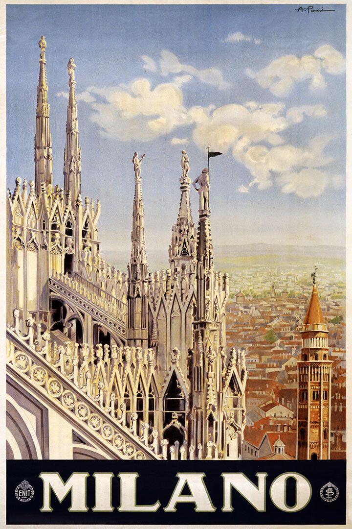 1920 Milano Italy Vintage Style Italian Travel Magnet