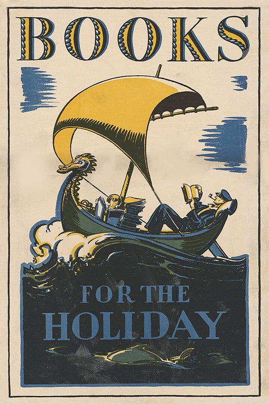 1920S Books For The Holiday Reading Holiday Vintage Style Wall Poster