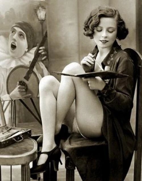 1920S Flapper Risque Leggy Classic Retro Poster Photo