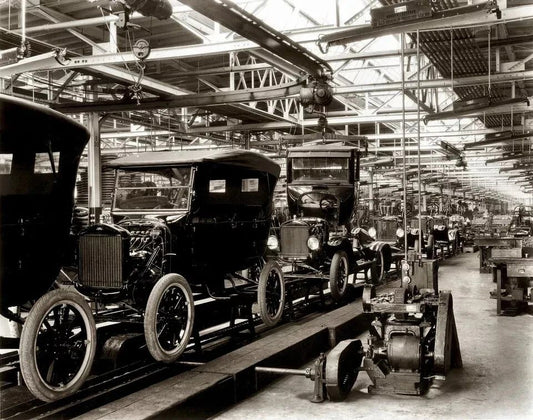 1920S Ford Model T Factory Assembly Line Classic Car Picture Photo