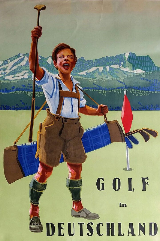 1920S German Golf In Deutschland Vintage German Travel Magnet
