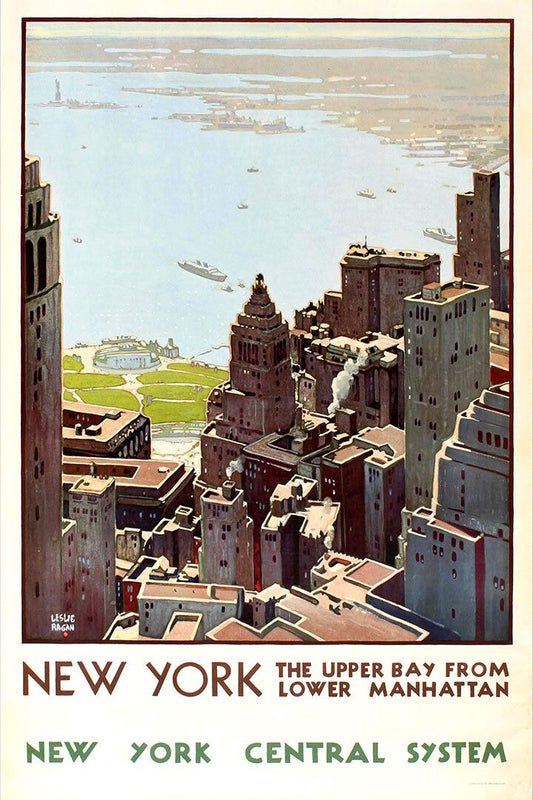 1920S Manhattan Upper Bay Ny Vintage Style Travel Jigsaw Puzzle