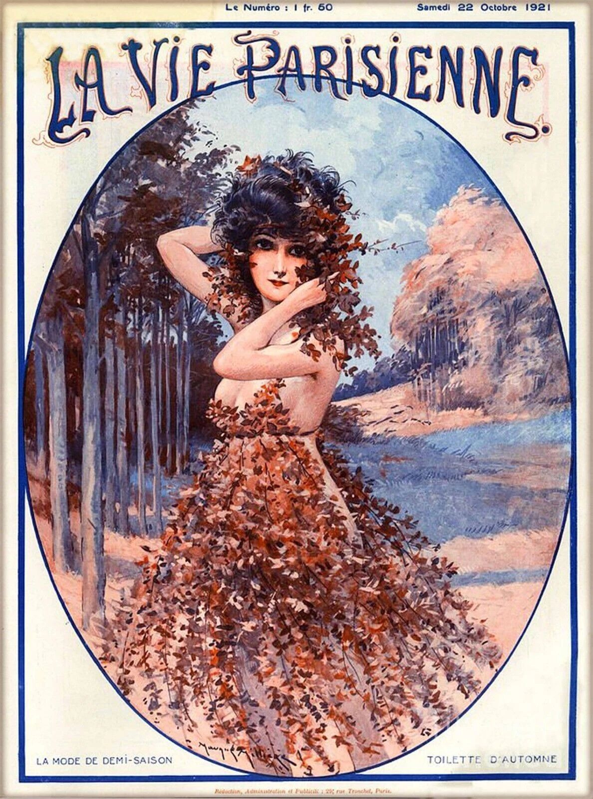 1921 La Vie Parisienne La Mode De French France Travel Ad Poster In.